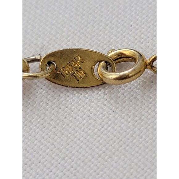 Vintage 1980’s Trifari Gold Tone and Black Rope 16” Necklace ESTATE - Picture 3 of 3